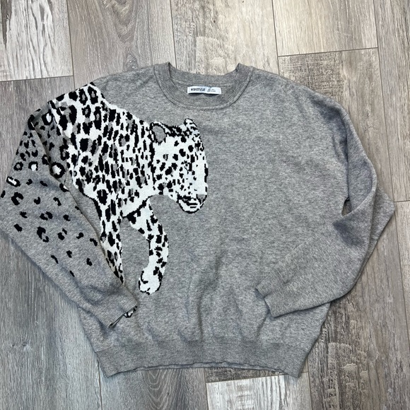 WDSTYLE Crew Neck Knitted Sweaters for Women Loose Casual  Leopard Print… - Picture 12 of 13